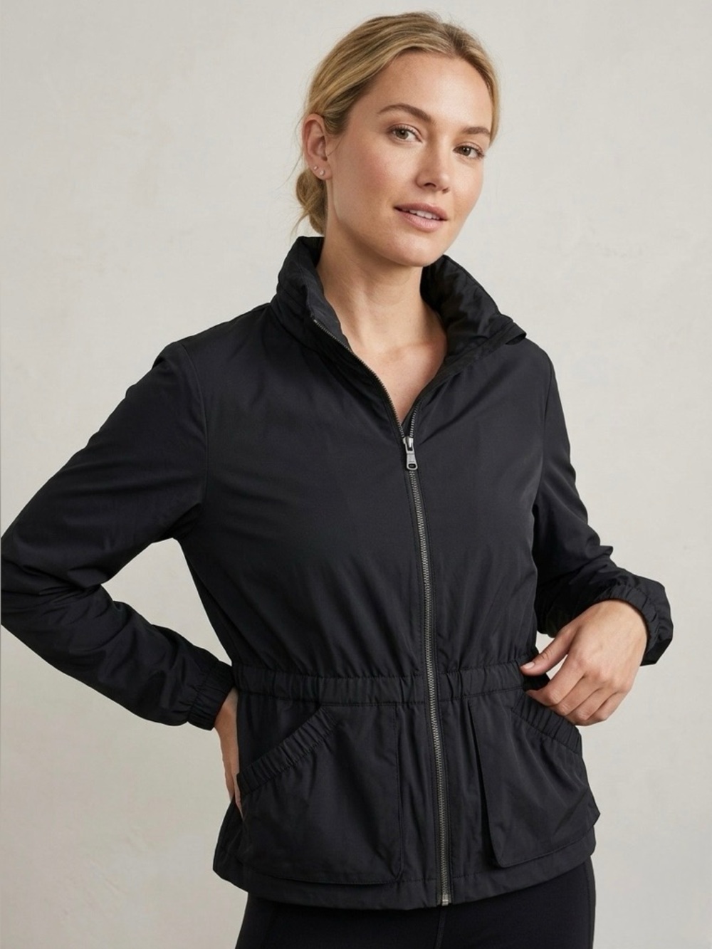Kenneth Cole Black Zip-Up Utility Jacket NUT